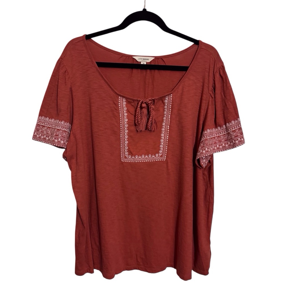 Women's Rust Embroidered Top